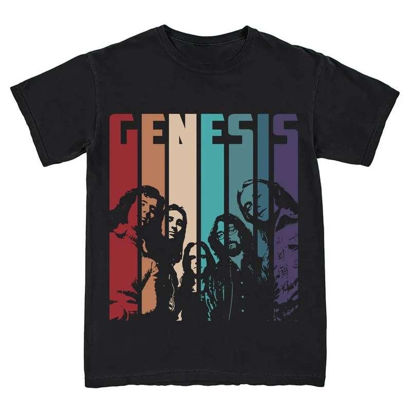 Genesis Retro Style Rock Band T-Shirt For Men And Women