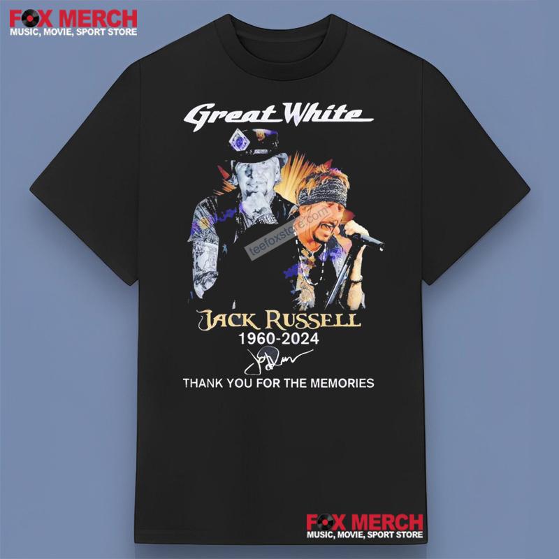 Great White Jack Russell 1960-2024 Signatures Graphic T-Shirt