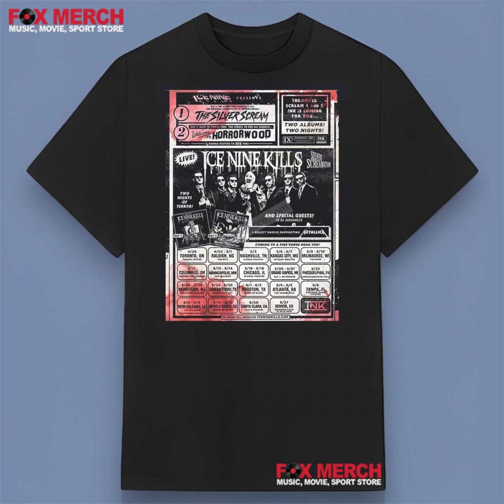 Ice Nine Kills Silver Scream A Thon Tour 2025 Shirt