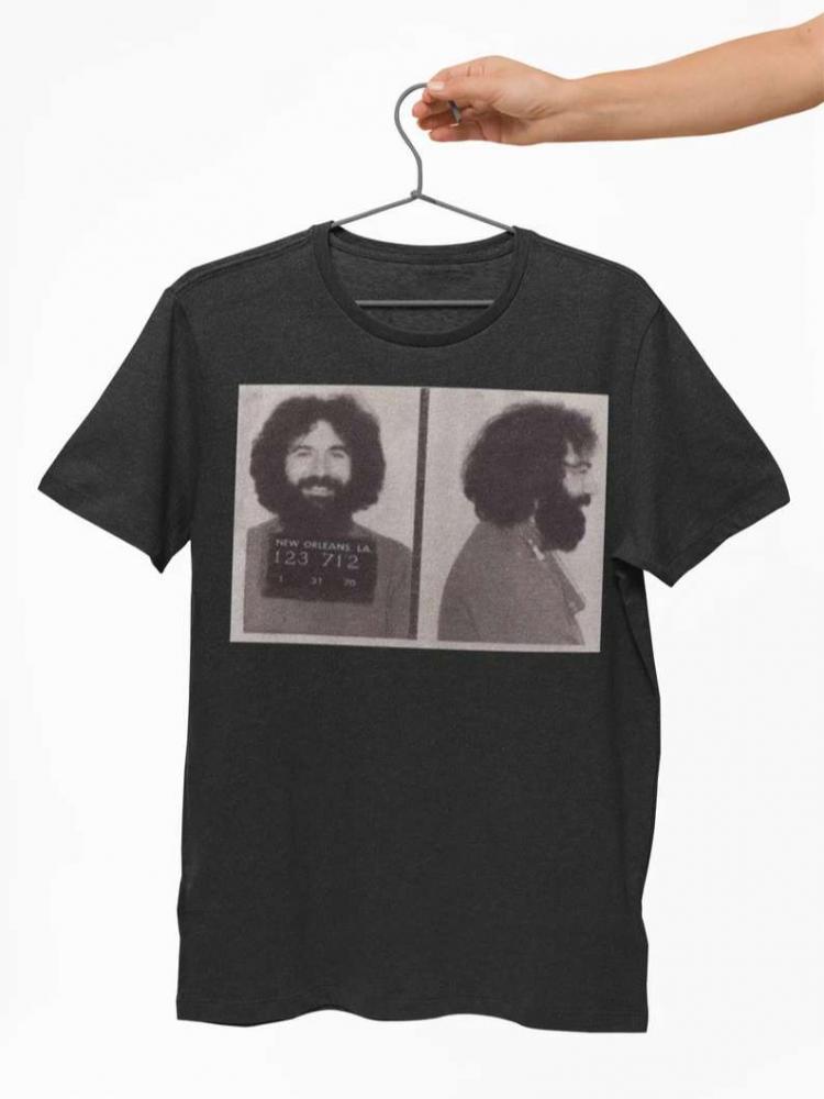 Jerry Garcia Mugshot T-Shirt Grateful Dead Bob Weir