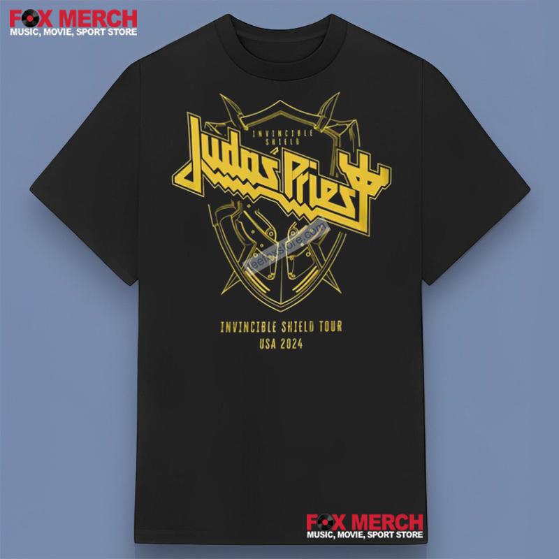 Judas Priest Invincible Shield Tour 2024 Logo Music T-Shirt For Fans