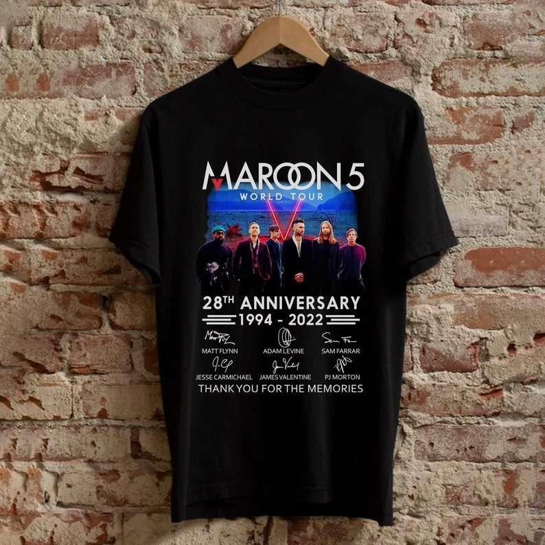 Maroon 5 Signatures Thank You For The Memories 1994-2022 T-Shirt Merch
