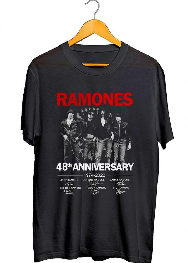 Ramones 48th Anniversary 1974-2022 Signatures T-Shirt Band Music Merch