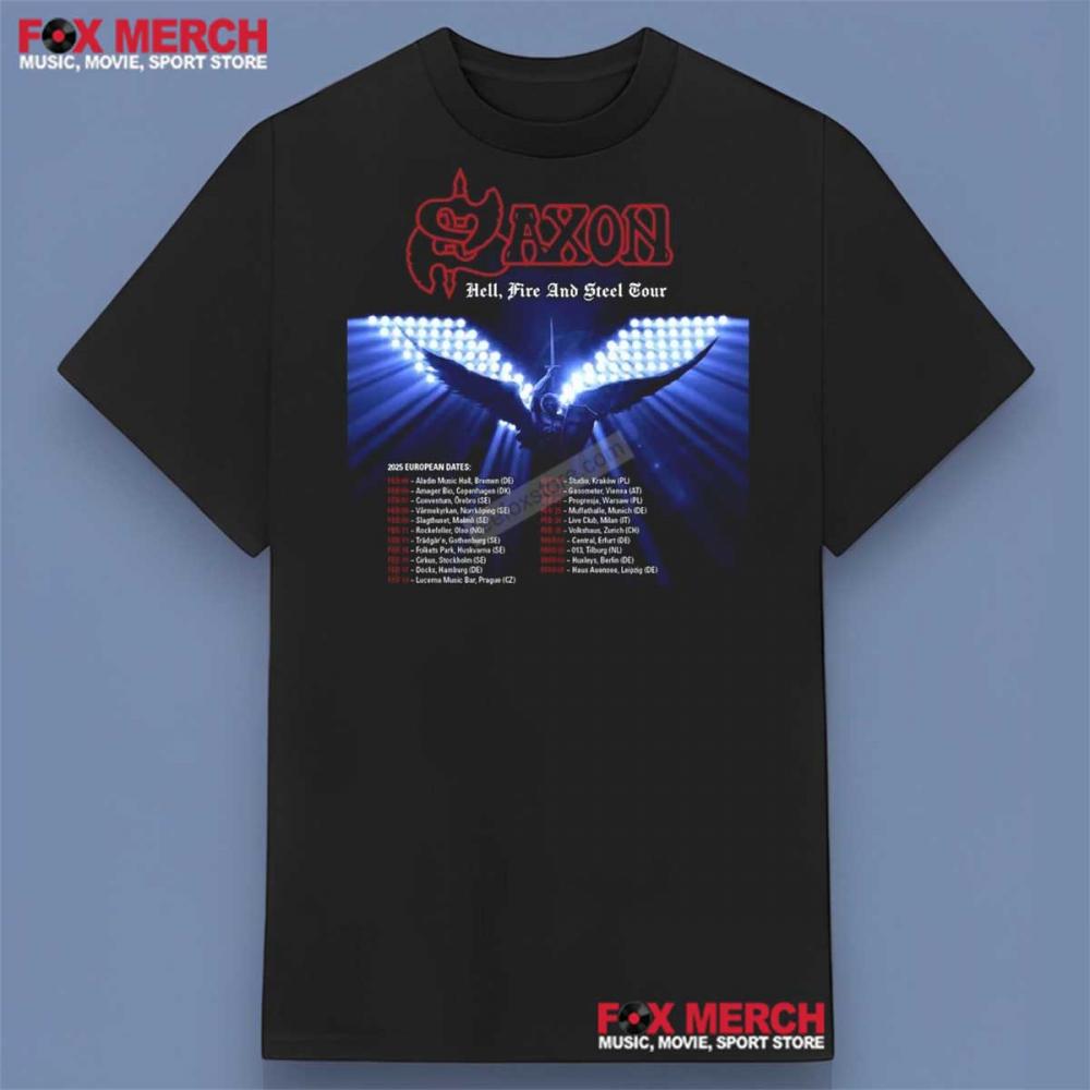 SAXON Hell Fire And Steel Tour 2025 Shirt