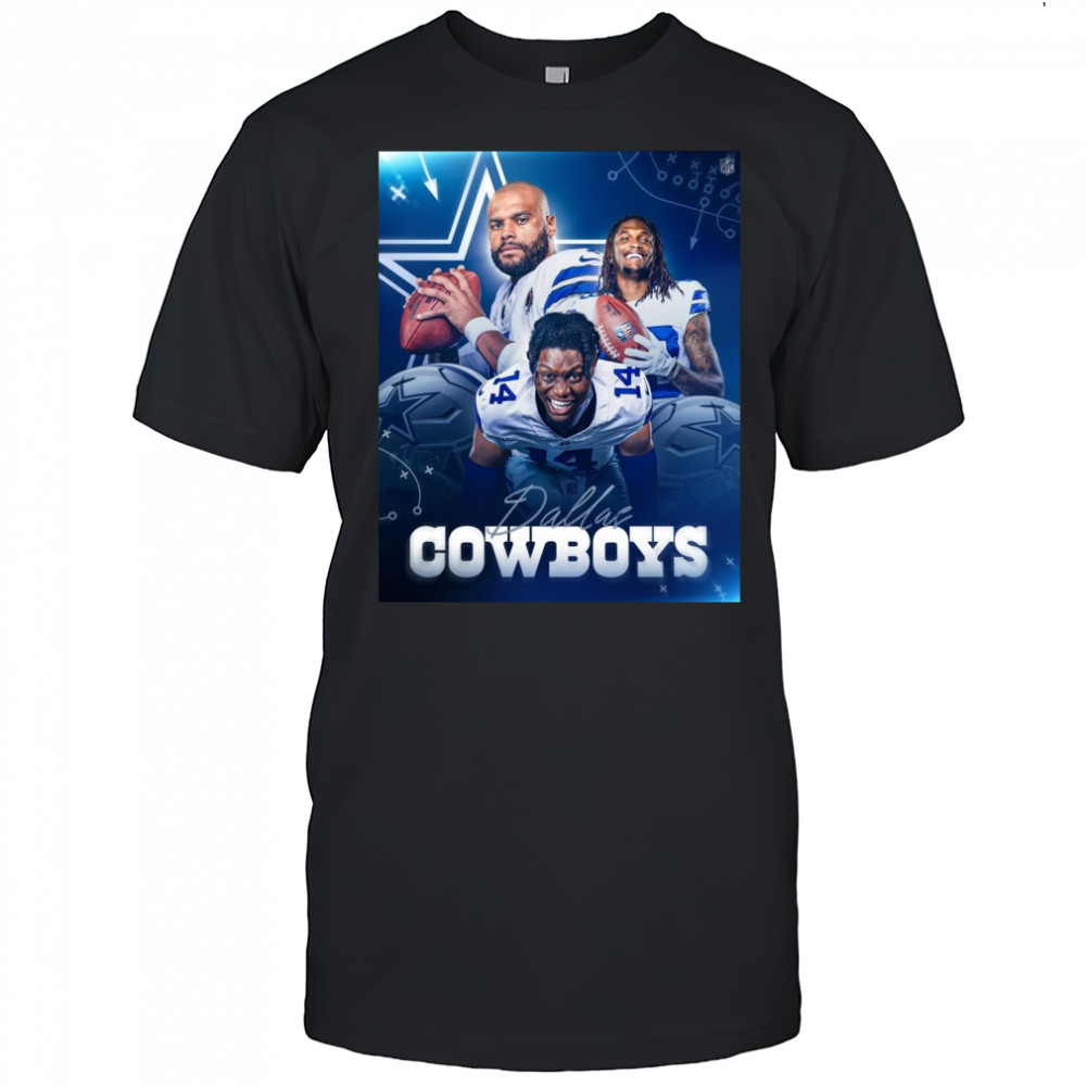 Dallas Cowboy CeeDee Lamb Dak Prescott There’s A New Trio In Dallas Poster t-shirt