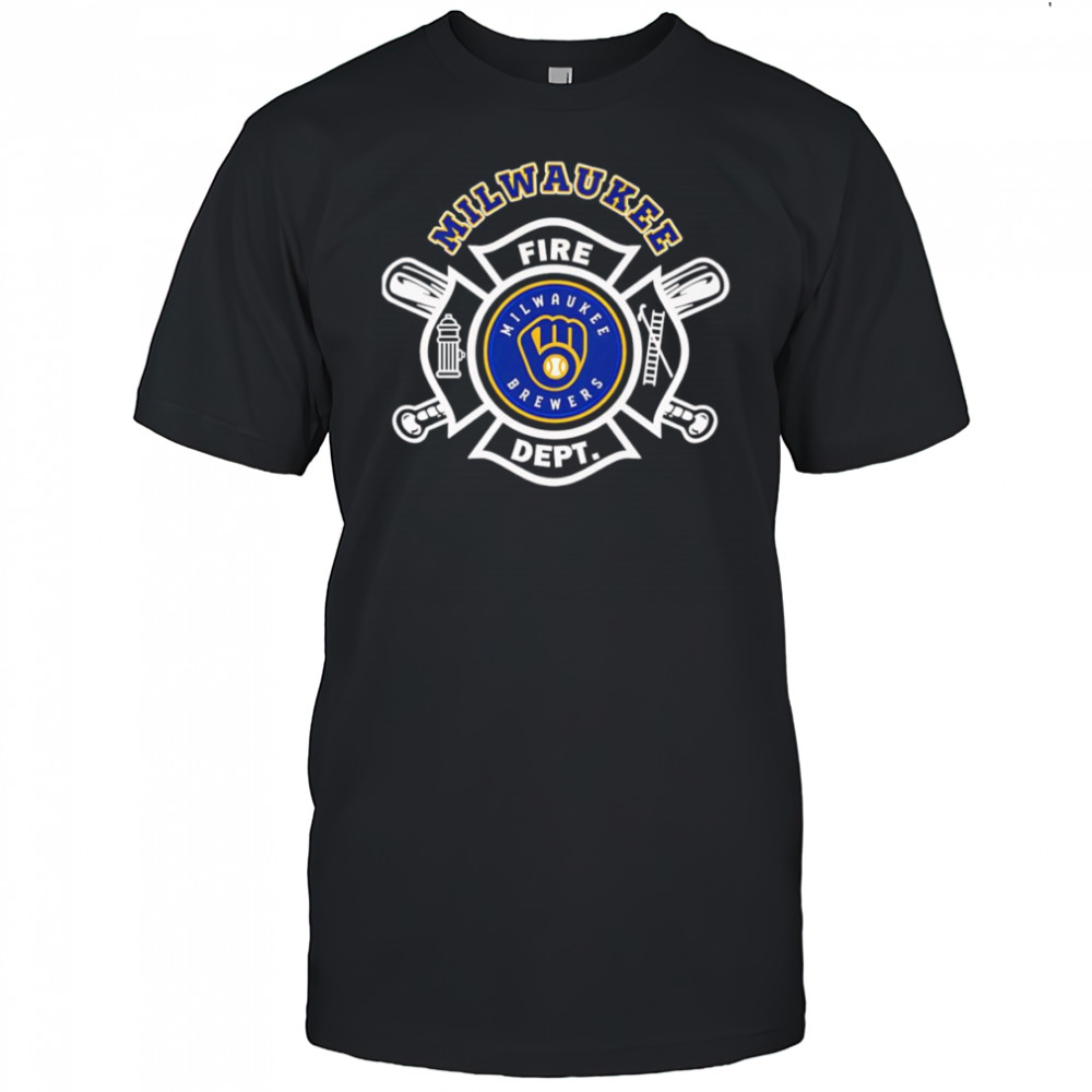 Fire dept Milwaukee Brewers baseball shirt