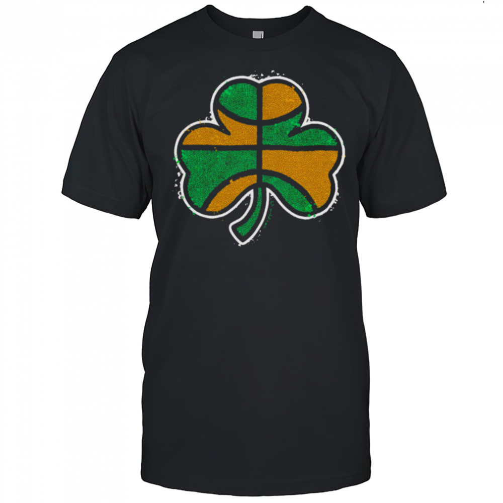 Green and gold basketball shamrock Boston shirt