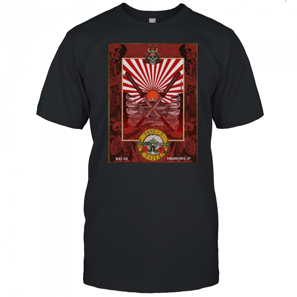 Guns N’ Roses 2025 Tour Event By Ramiro Samurai Artwork Style At Yokohama Japan May 5 Poster t-shirt