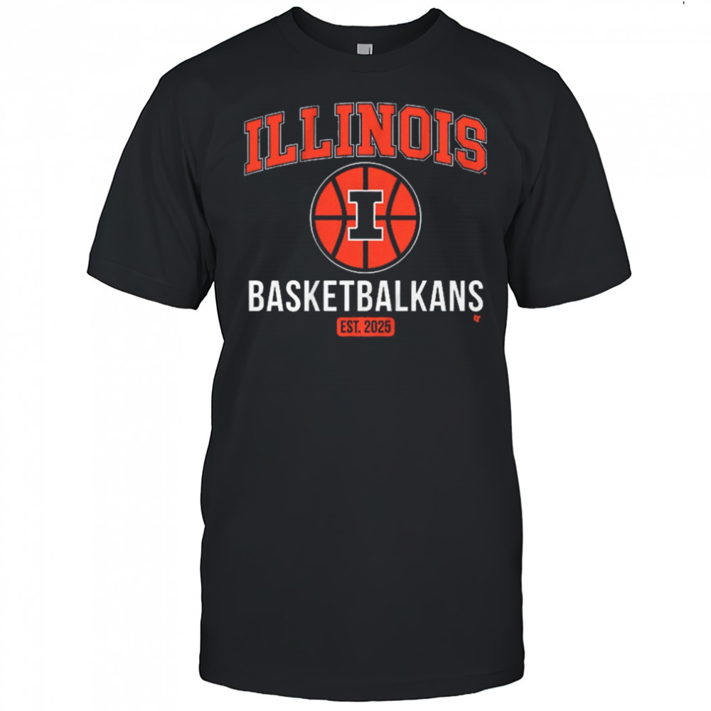 Illinois Fighting Illini Basketbalkans Est 2025 t-shirt