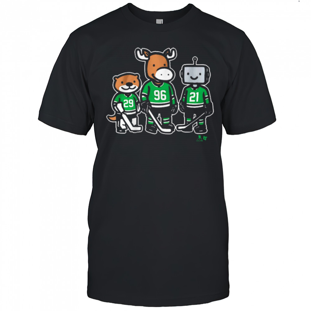 Jake Oettinger, Mikko Rantanen And Jason Robertson Otter, Moose And Robo Guys Dallas Stars t-shirt