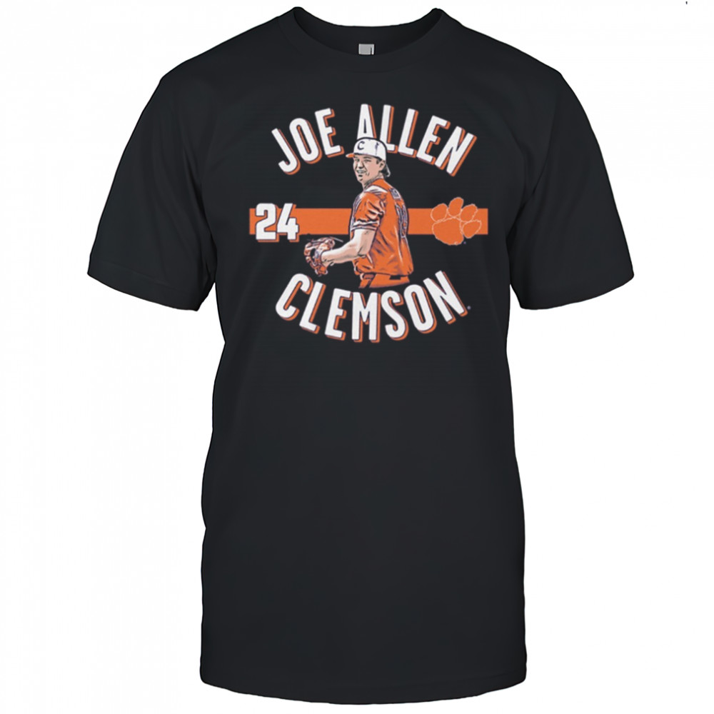 Joe Allen 24 Clemson Tigers Baseball NCAA Division I Illustrated t-shirt