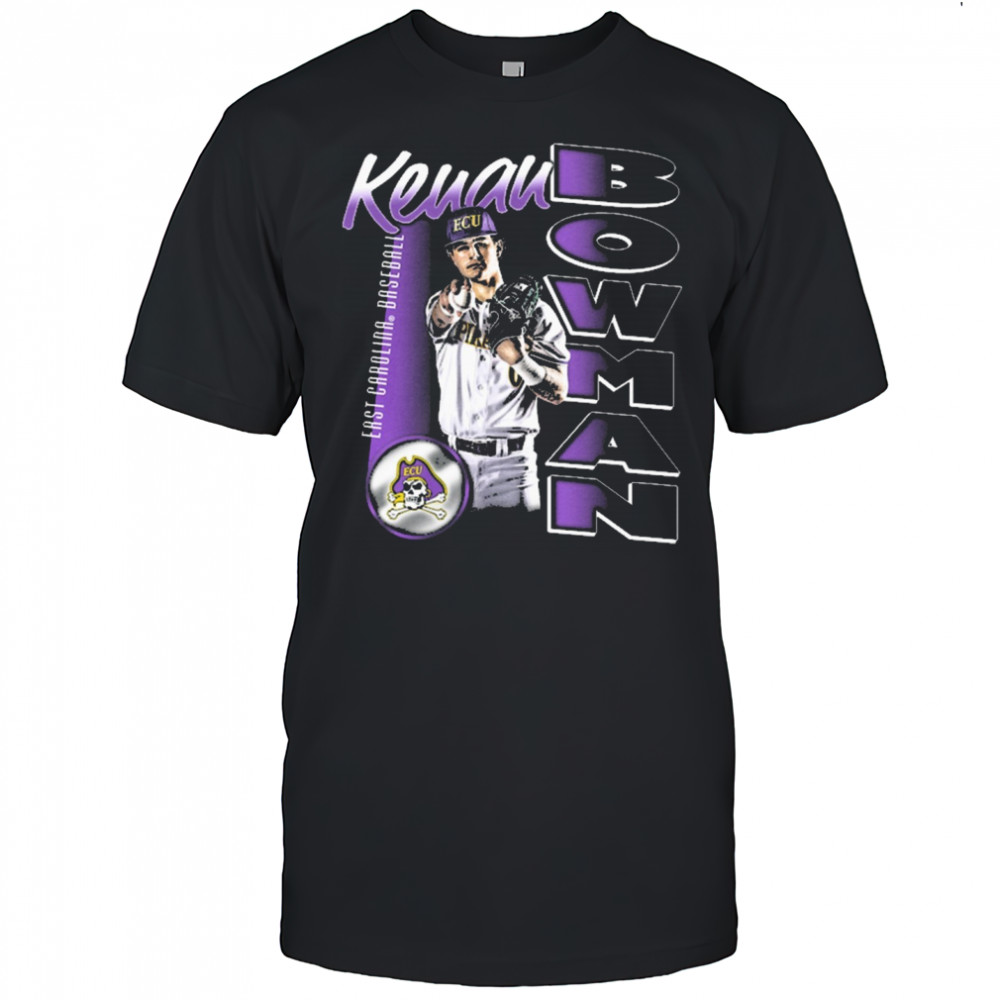 Kenan Bowman East Carolina Pirates baseball NCAA Division I Portrait t-shirt
