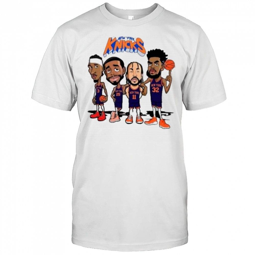 New York Knicks Josh Hart Mikal Bridges Jalen Brunson and Karl-Anthony Towns cartoon shirt