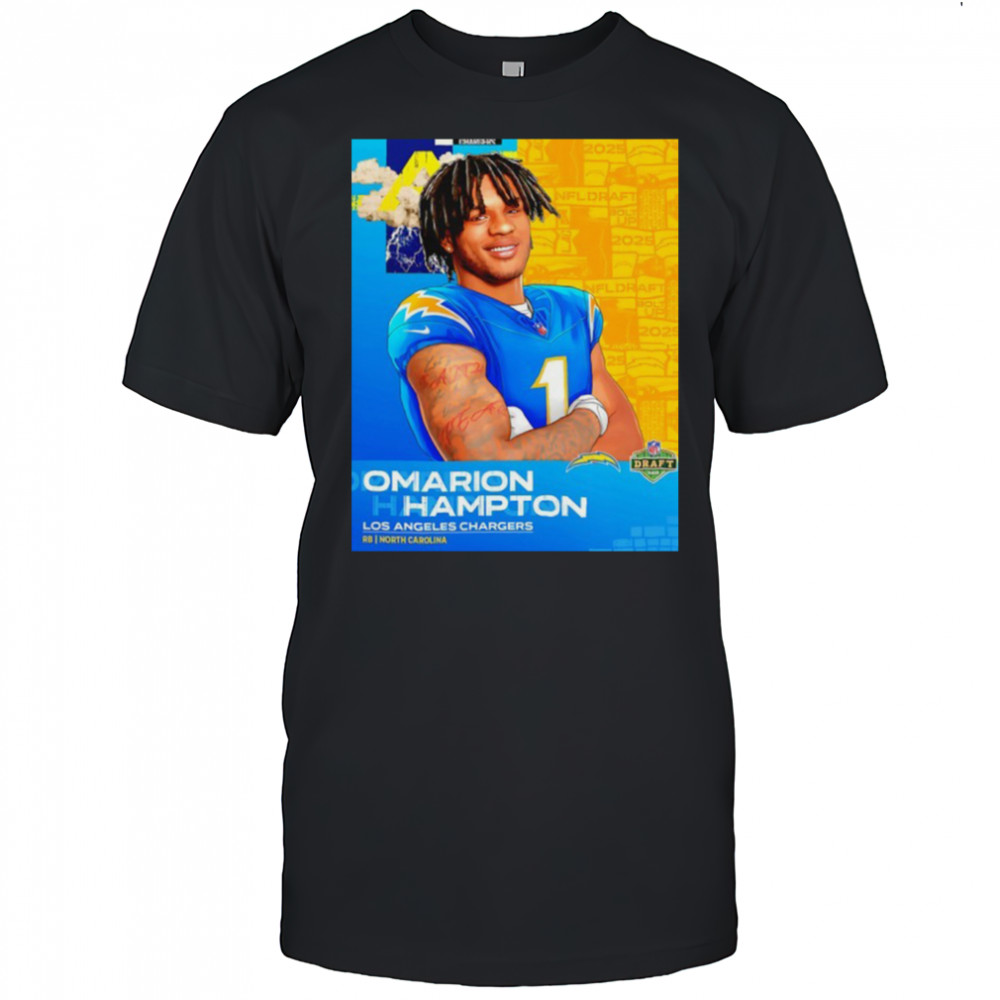 Omarion Hampton Los Angeles Chargers 2025 NFL Draft art shirt