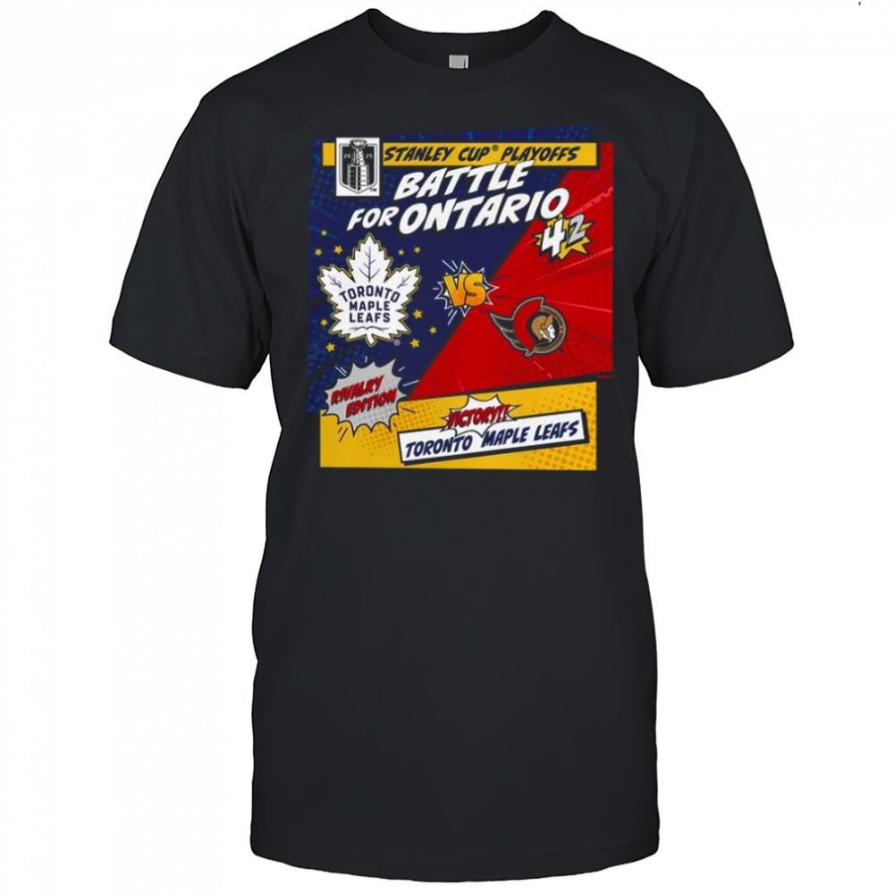 Toronto Maple Leafs Vs Ottawa Senators 2025 Stanley Cup Playoffs Rivalry Comic Pop T-Shirt