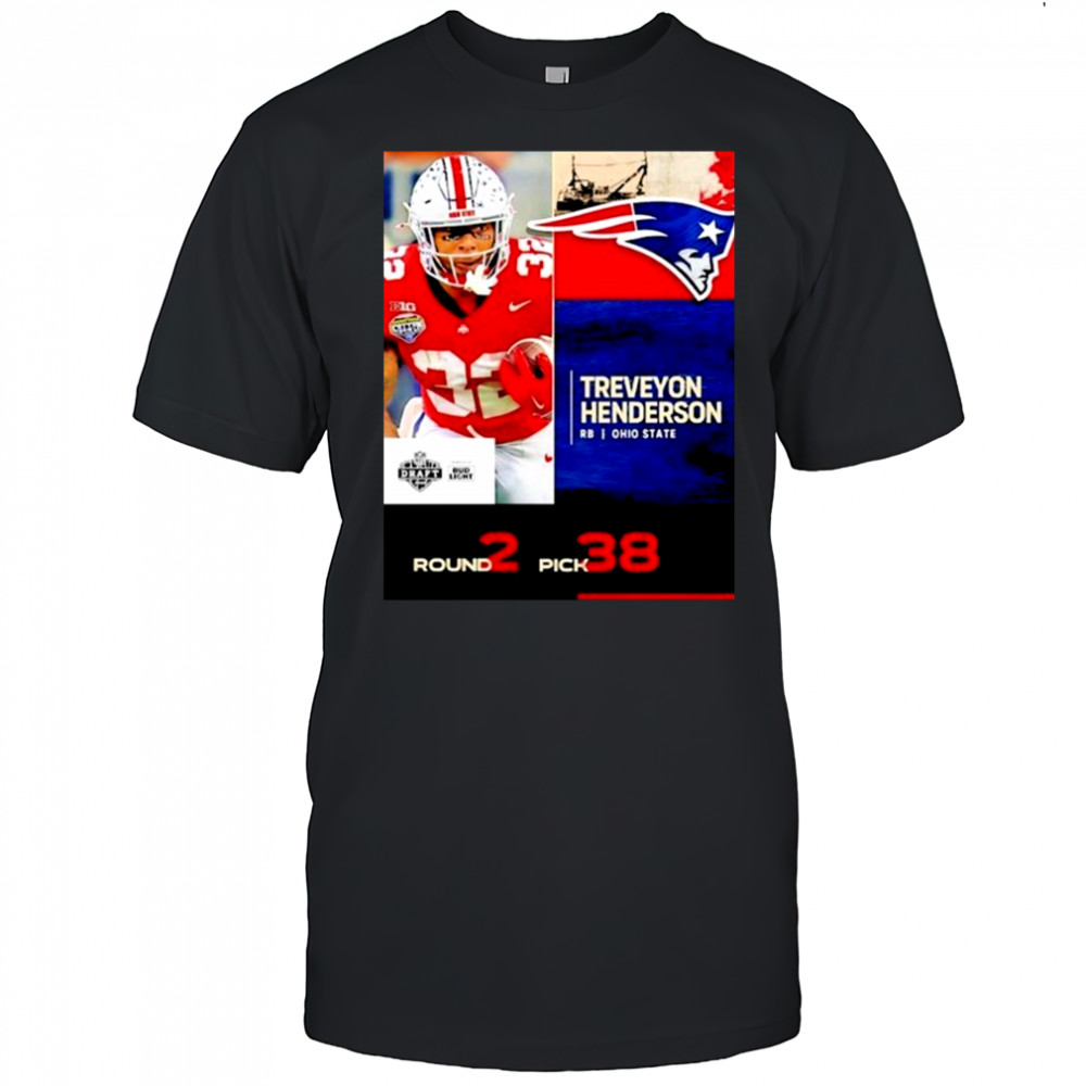 Treveyon Henderson New England Patriots 2025 Nfl Draft Poster T-Shirt