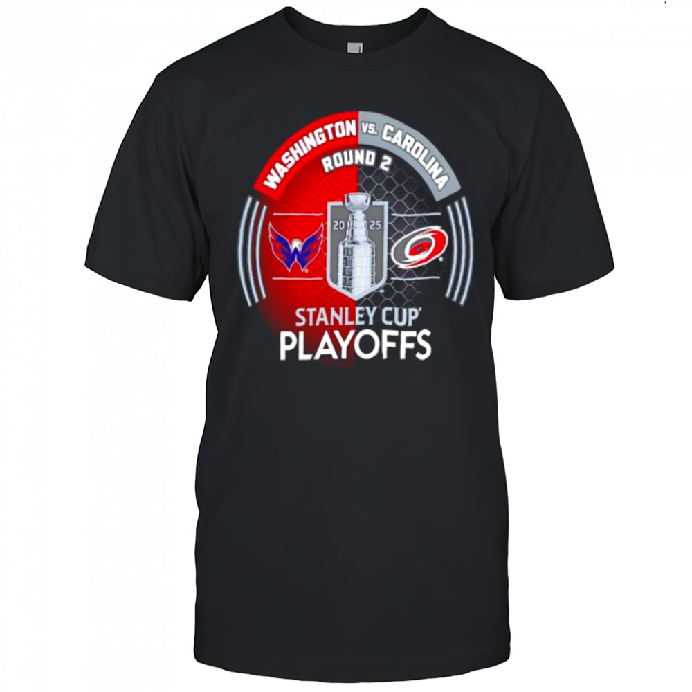 Washington Capitals vs. Carolina Hurricanes Inglasco 2025 Stanley Cup Playoffs Second Round Dueling Match Up Hockey shirt