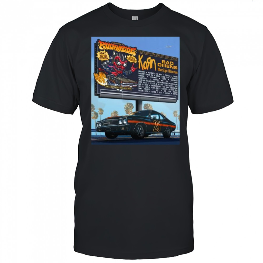 Welcome To Rockville May 15-18 2025 Korn Bad Olliens Marilyn Manson Only At Daytona International Speedway t-shirt