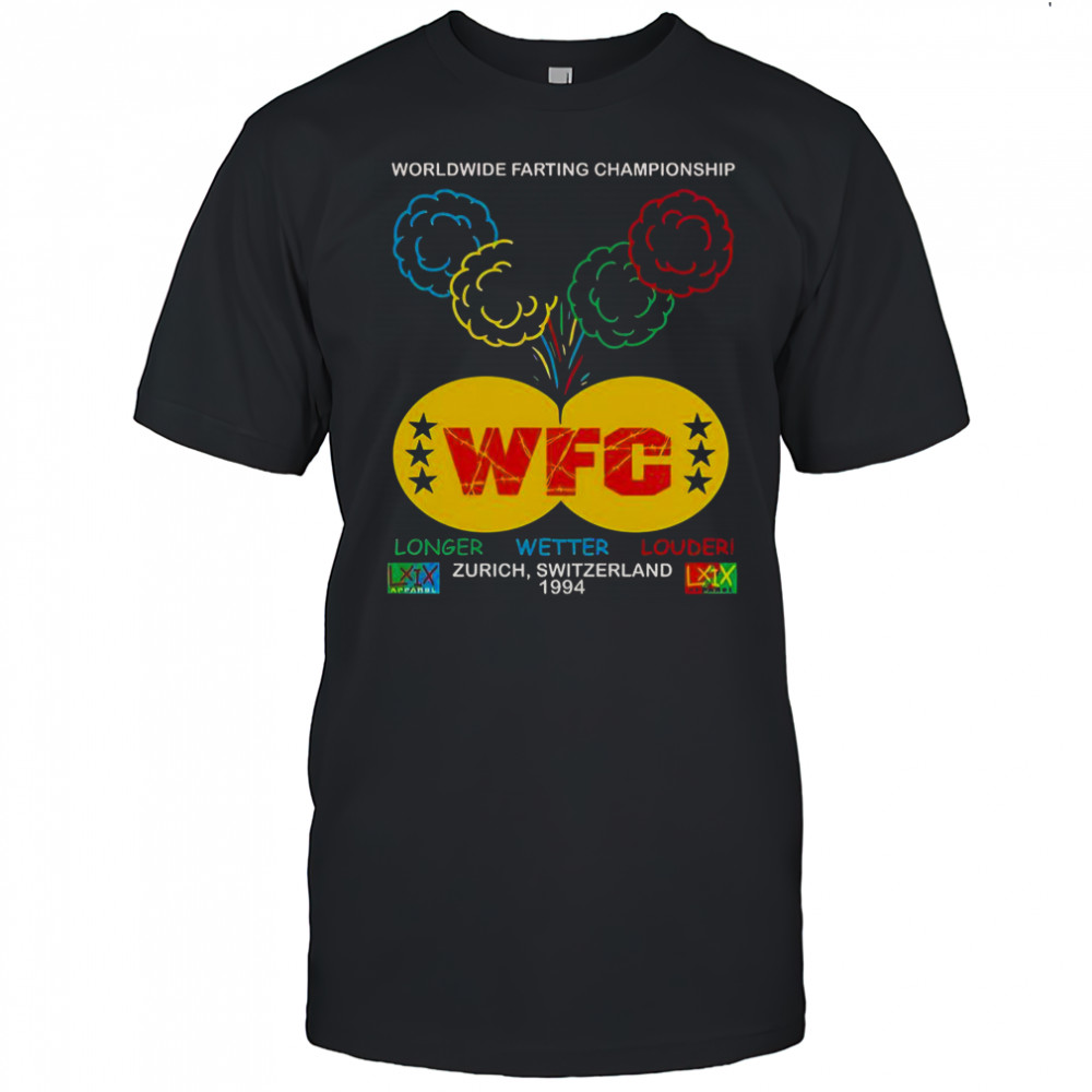 WFC Worldwide Farting Championship Zurich Switzerland Brian Robert Jones 1994 T-Shirt