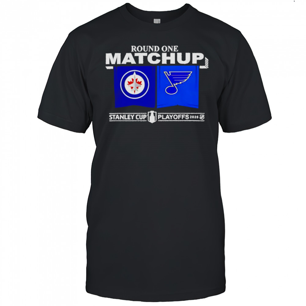 Winnipeg Jets Vs St Louis Blues NHL 2025 Playoff Round 1 Match Up T-Shirt