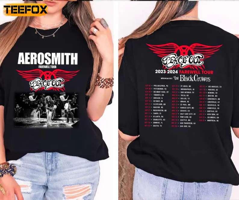 Aerosmith 2023-2024 Peace Out Farewell Tour Adult Short-Sleeve T-Shirt