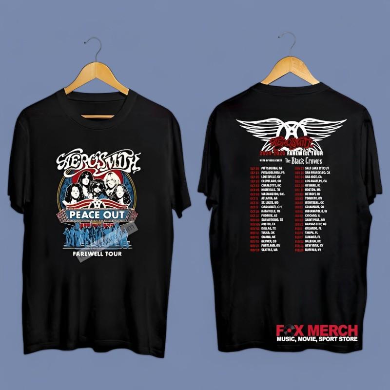 Aerosmith Peace Out Farewell Tour 2024-2025 Rock Concert T-Shirt