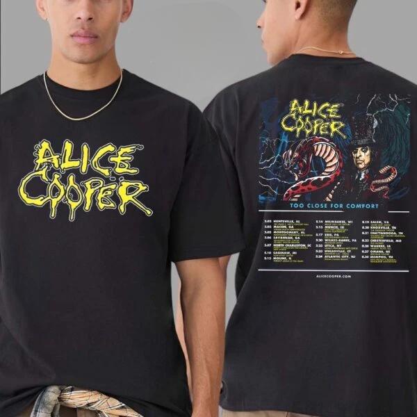 Alice Cooper Too Close For Comfort Tour 2025 List Dates T-Shirt