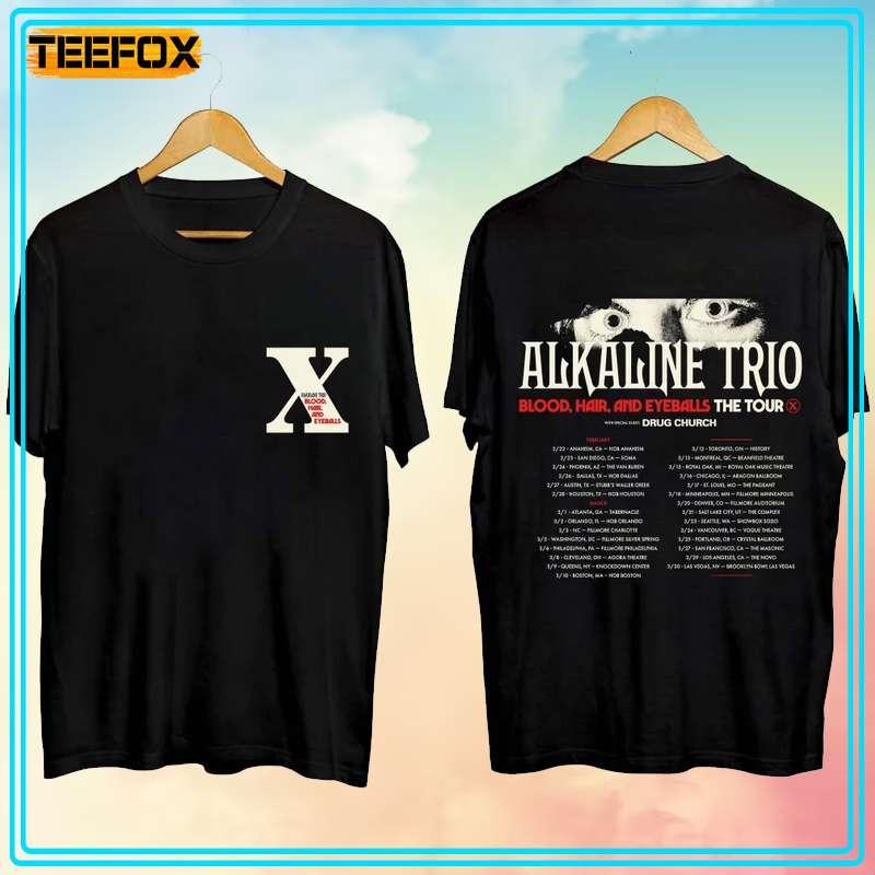 Alkaline Trio Blood Hair and Eyeballs Tour 2024 Concert Dates T-Shirt