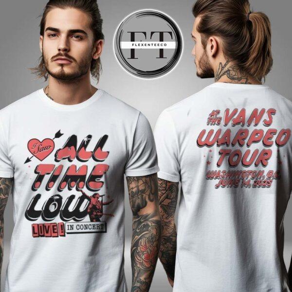 All Time Low Live At Vans Warped Tour On Jun 14 2025 Two Sided Unisex T-Shirt