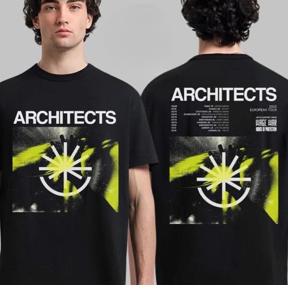 Architects 2025 European Tour Poster Tour Dates List Two Sides T-Shirt