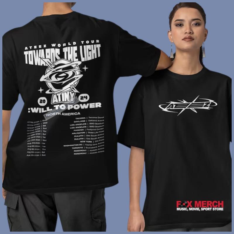 Ateez Towards The Light Will to Power Shirt World Tour 2024 Music T-Shirt