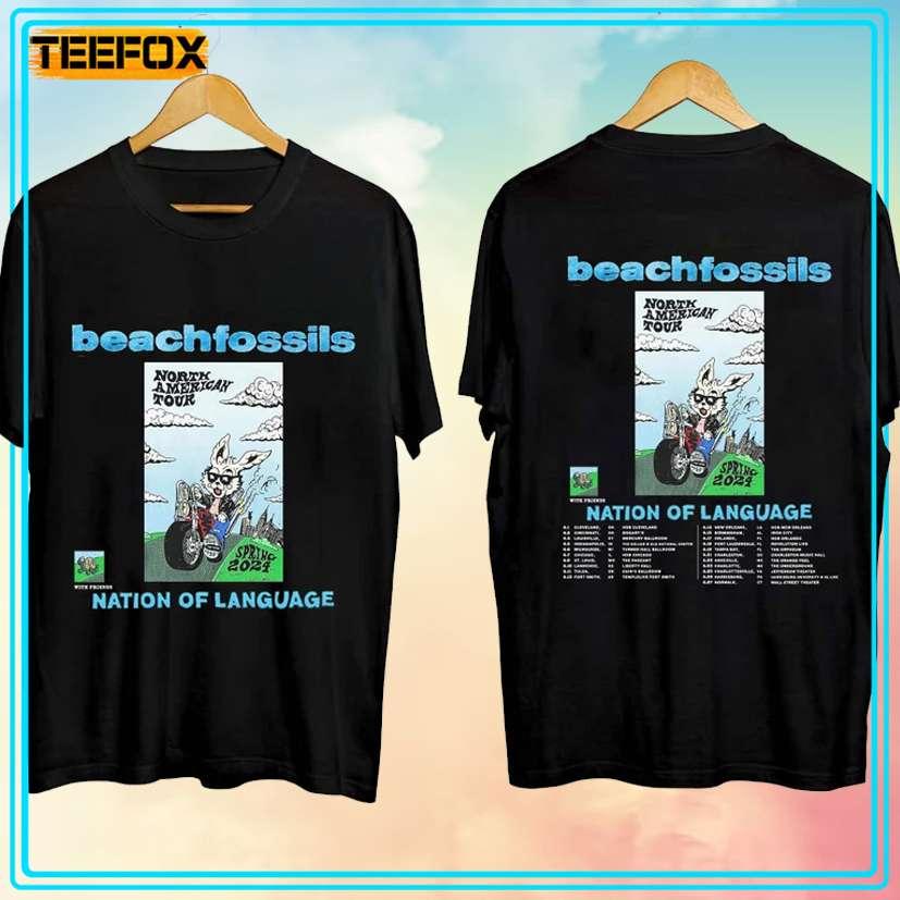 Beach Fossils Nation of Language Tour 2024 Concert T-Shirt