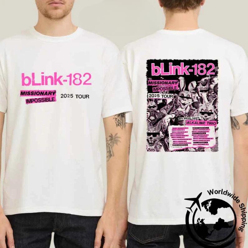 Blink182 2025 Missionary Impossible Tour Dates Two Sides T-Shirt