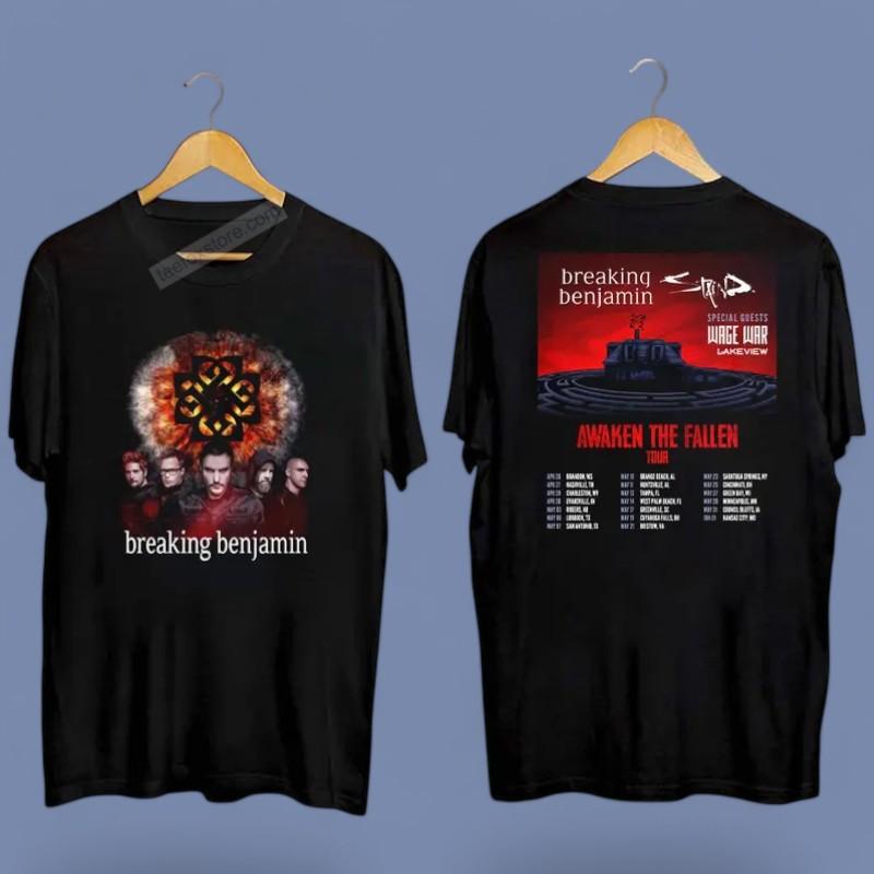 Breaking Benjamin Awaken The Fallen 2025 Tour T-Shirt For Fans