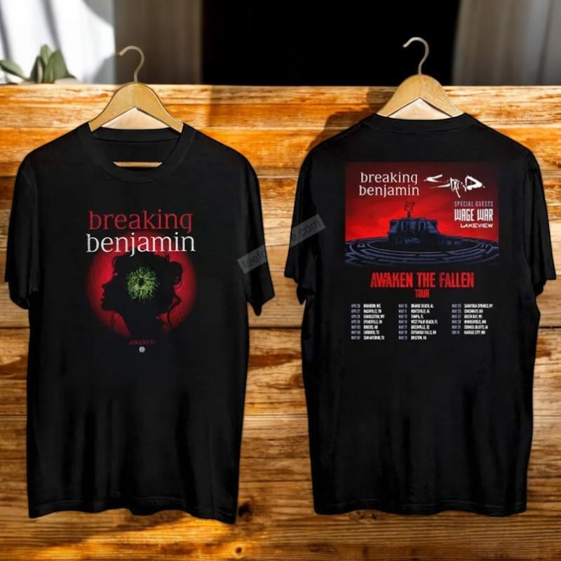 Breaking Benjamin Awaken The Fallen Tour 2025 Concert T-Shirt
