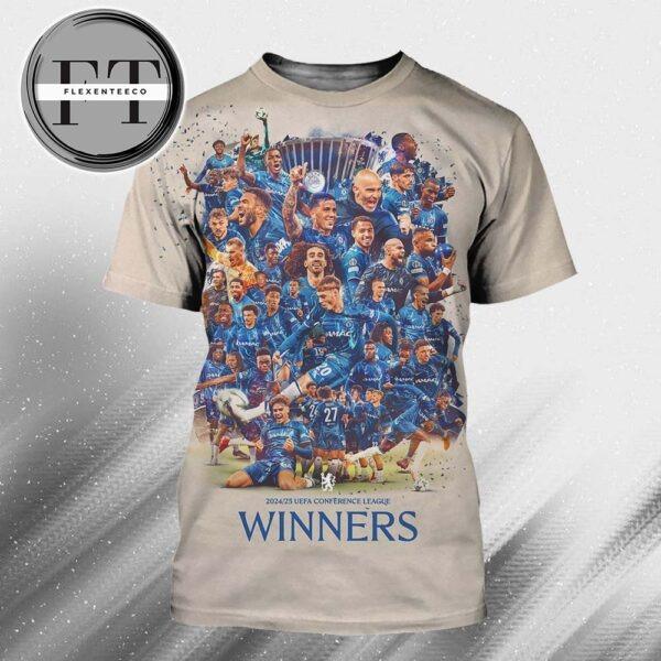 Chelsea Has Won The 2024-2025 UEFA Conference League Title Line Up Squad All Over Print Shirt
