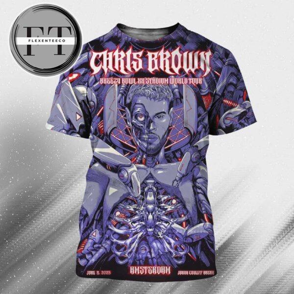 Chris Brown Breezy Bowl XX Stadium World Tour At Johan Cruyff Arena In Amsterdam On June 8 2025 All Over Print Shirt