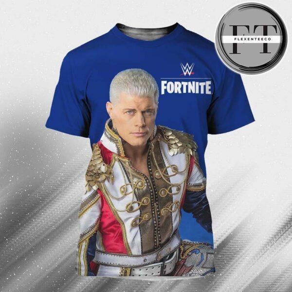 Code Rhodes x Fornite Tribute Poster WWE 2025 All Over Sprint Shirt