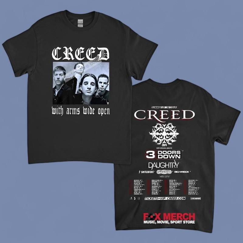 Creed With Arms Wide Open 2024 Tour Summer Of '99 Music T-Shirts