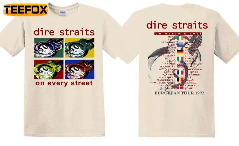 Dire Straits On Every Street Europe Tour 1992 Short-Sleeve T-Shirt