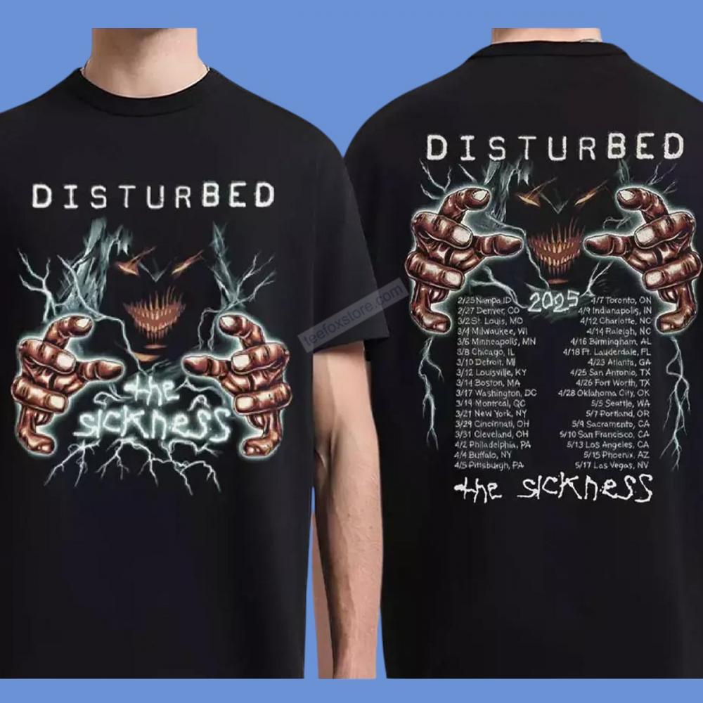 Disturbed The Game Sickness 2025 Tour T-Shirt