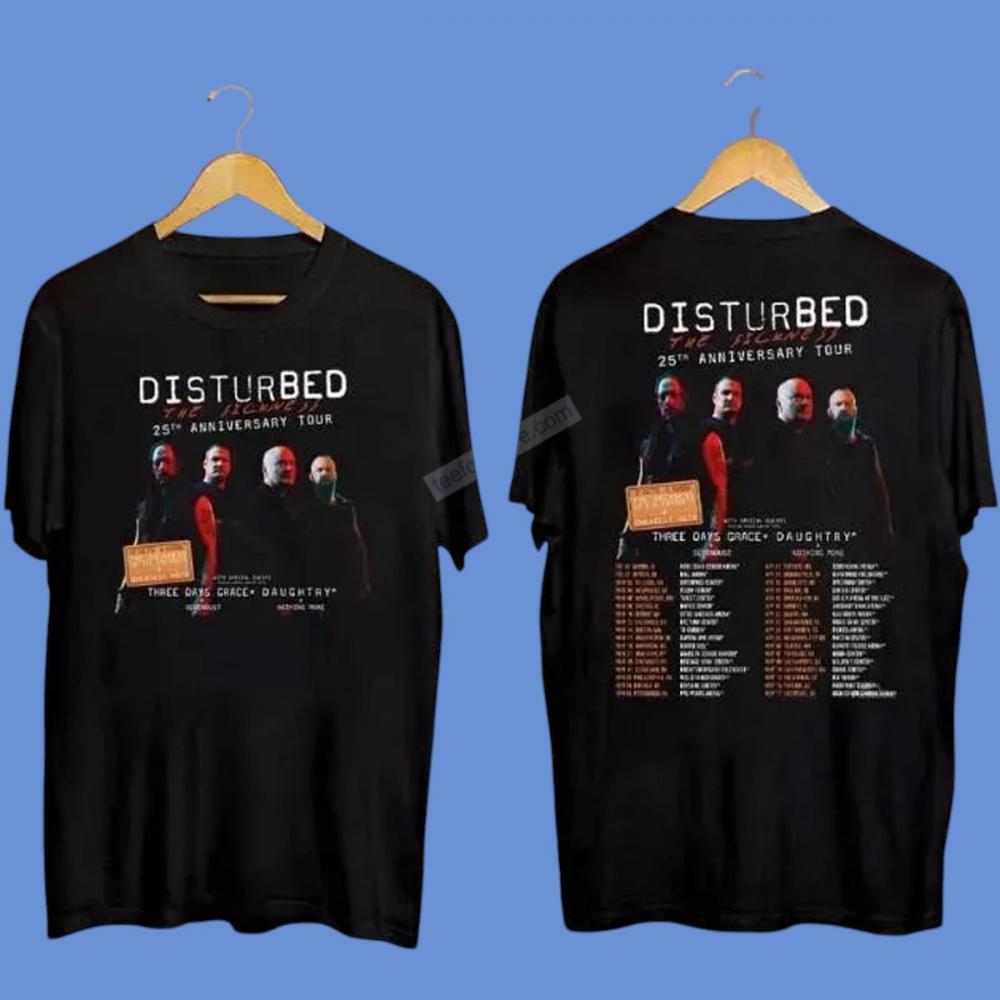 Disturbed The Sickness 25th Anniversary Tour 2025 Shirt For Fans