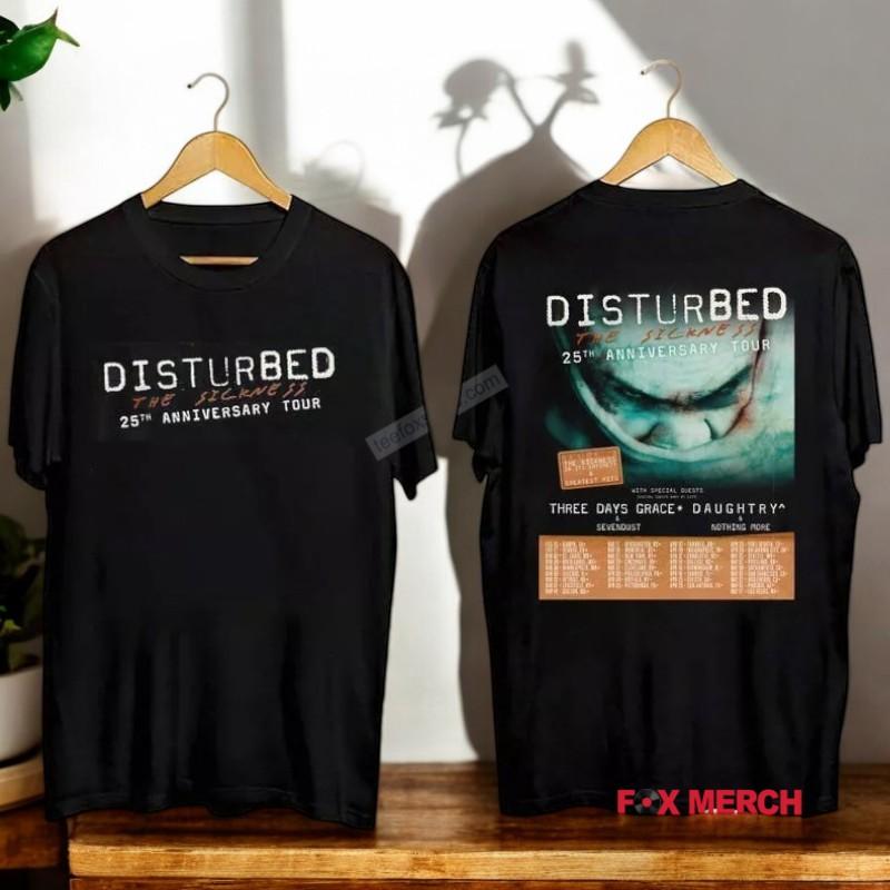 Disturbed The Sickness 25th Anniversary Tour Date 2025 Concert Shirt