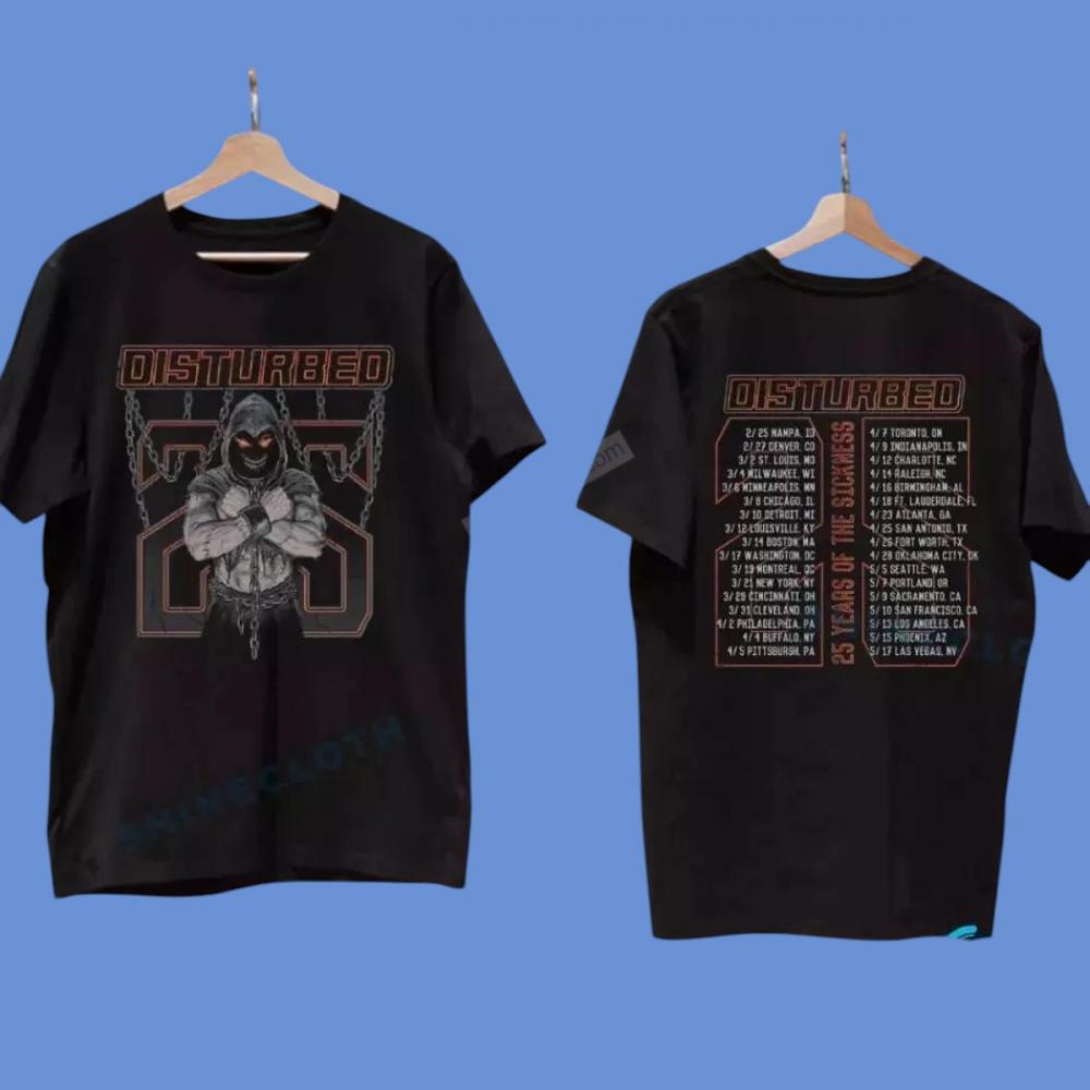 Disturbed The Sickness Chains 2025 Tour Shirt