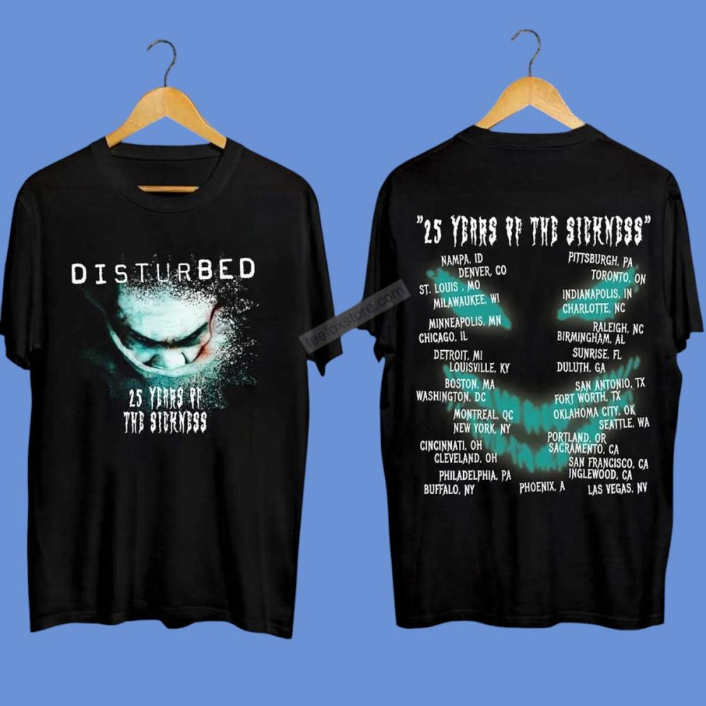 Disturbed Tthe Sickness 25th Anniversary Tour 2025 Shirt