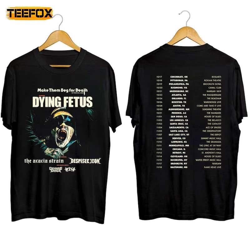 Dying Fetus Fall US Tour 2023 Concert Adult Short Sleeve T-Shirt