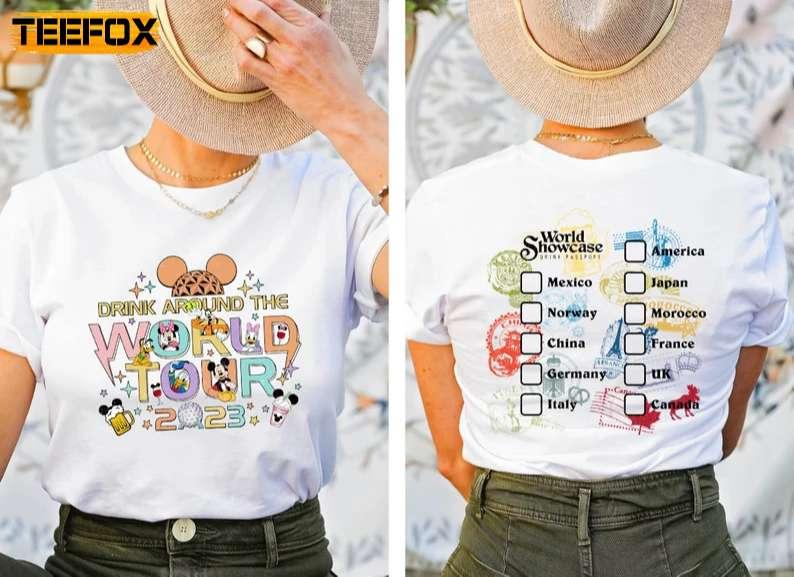 Epcot Drink Around The World Tour 2023 Short-Sleeve T-Shirt