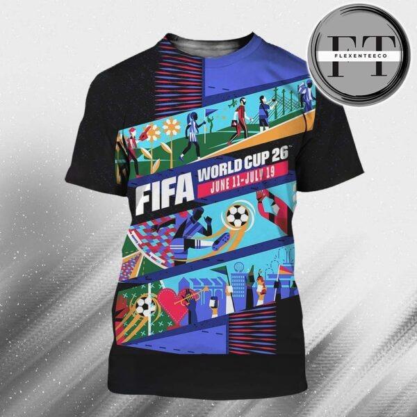 FIFA World Cup 26tm In Kansas City Official Host City Poster Art By Jadie Arnett Start On June 11 – July 19 2026 All Over Sprint Shirt