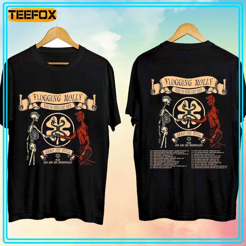 Flogging Molly Road to Rebellion Tour Concert 2024 Unisex T-Shirt