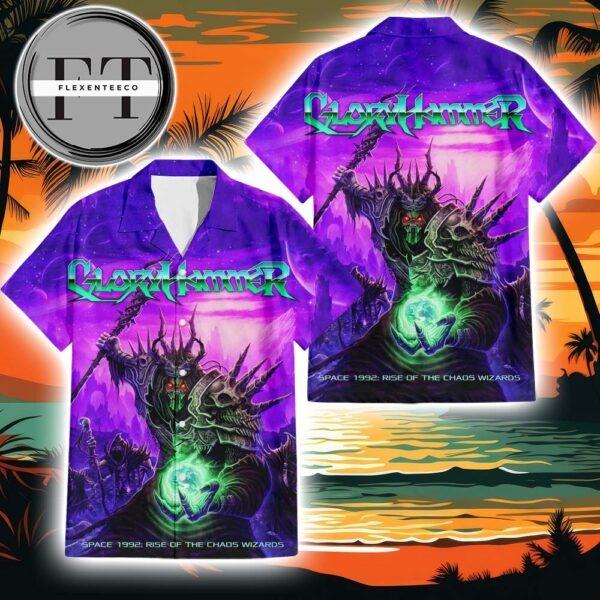 Gloryhammer Space 1992 Rise Of The Chaos Wizards Album Cover 2025 Summer Hawaiian Shirt